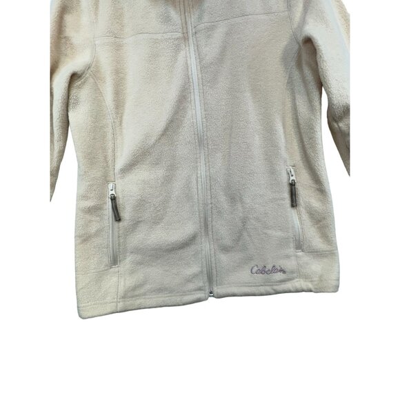 Cabelas Womens Outerwear Fleece Jacket Size M Beige Zip Pockets - Picture 4 of 13